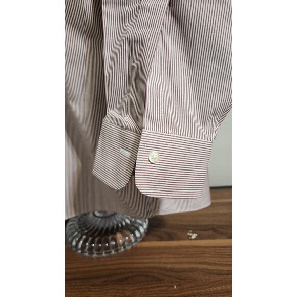 Brooks Brothers 1818 Regent Burgundy Stripe LS Shirt Button-up Cotton S 17.5 33 - Picture 5 of 6
